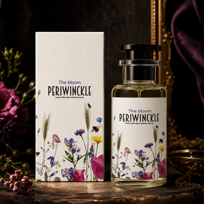 The Bloom 50ml floral parfum bottle in a soft lifestyle setting