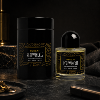 The G.O.A.T 50ml bold parfum bottle in a dark lifestyle setting
