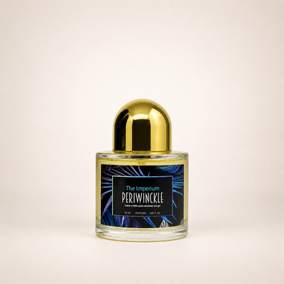 The Imperium 50ml Periwinckle unisex parfum bottle on a neutral background